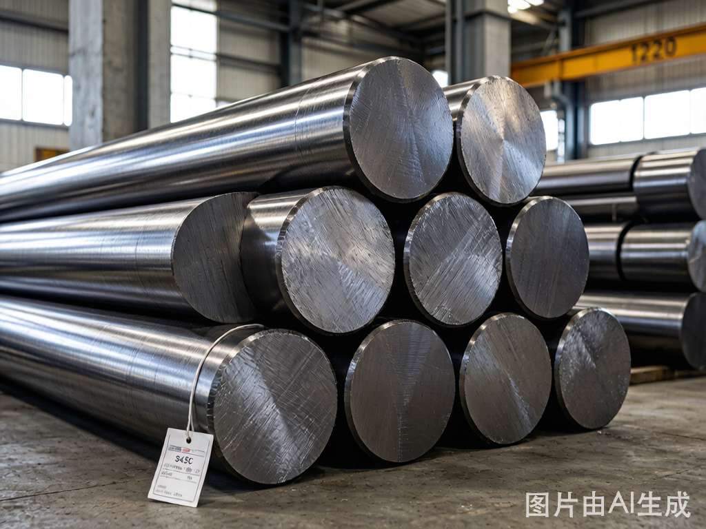 S45C and 1045 medium carbon steel round bars in warehouse