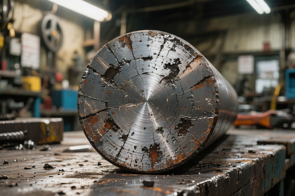 Cross-section of AISI 1045 carbon steel round bar