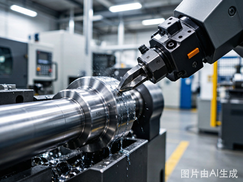CNC machining of S45C steel shaft