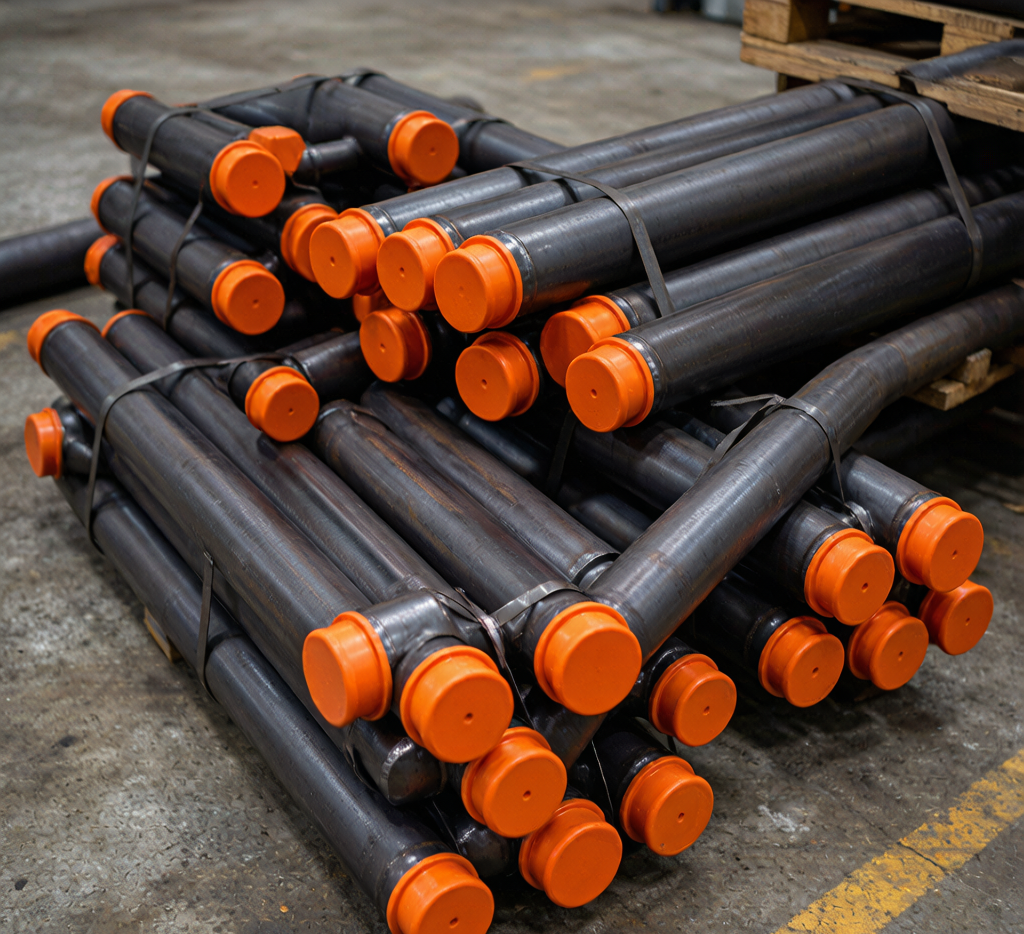 Carbon steel welded pipe bundles ready for shipping