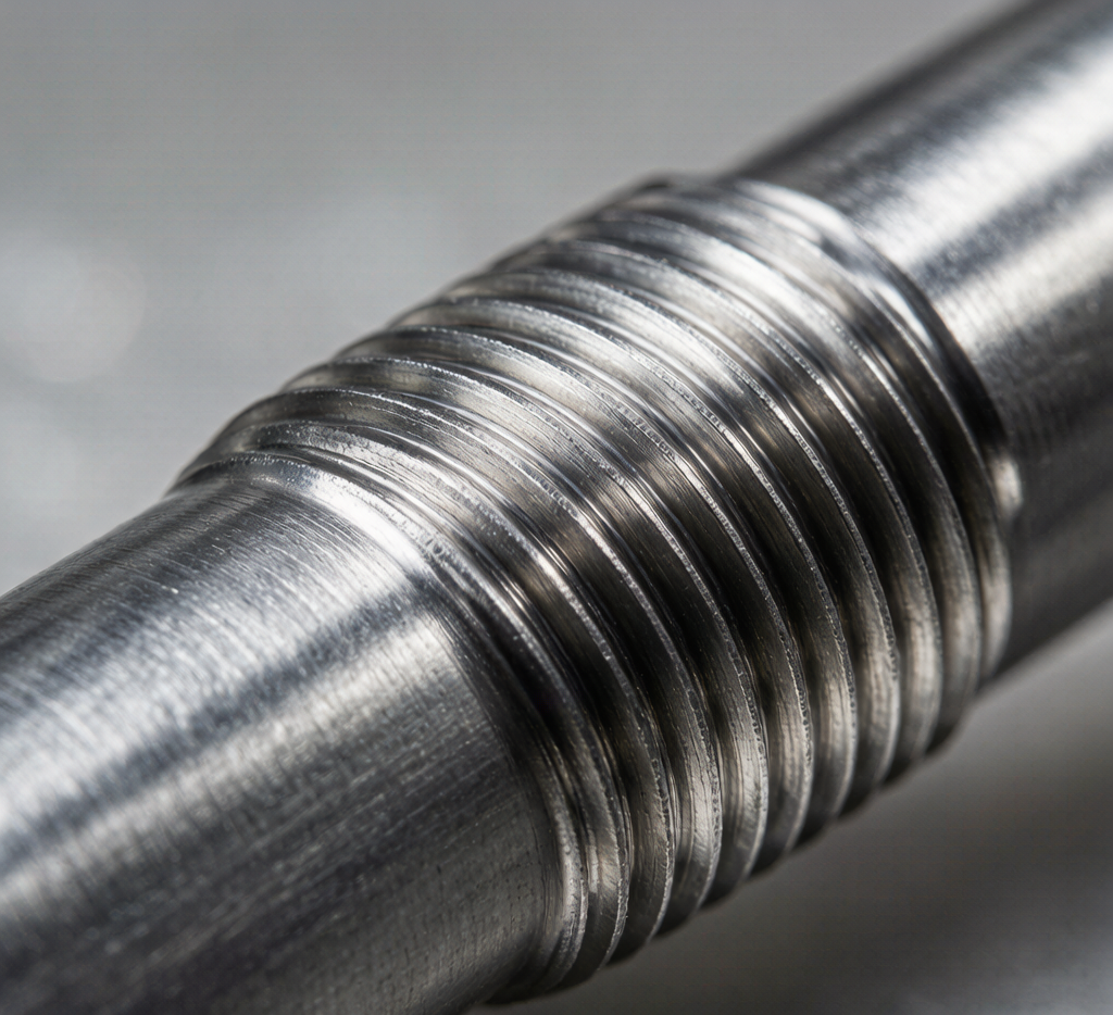 Threaded rod close-up showing precision threads