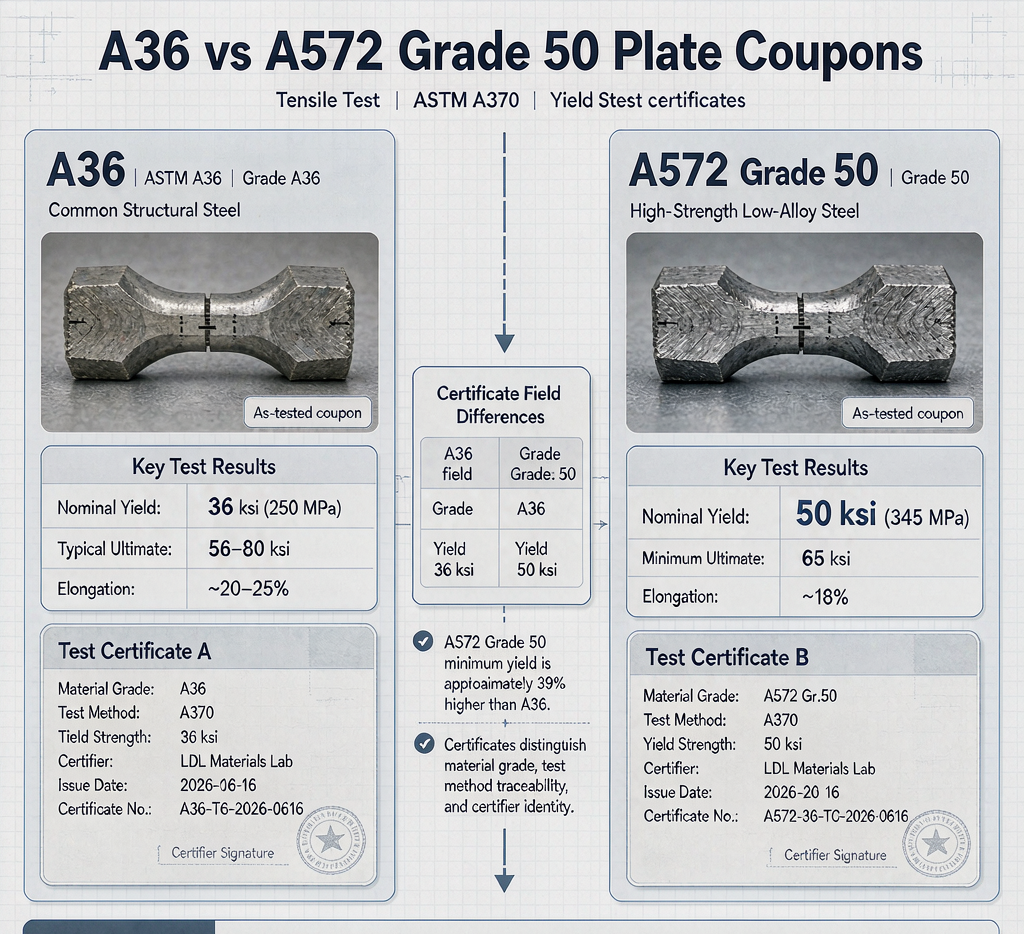 ASTM A36 vs ASTM A572 Carbon Steel Plate: Chemistry, Mechanical, Selection