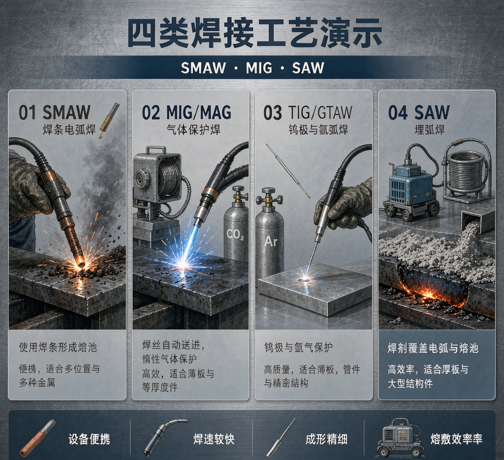 SMAW vs GMAW vs TIG vs SAW: Welding Carbon Steel Pipe & Plate - photo 3