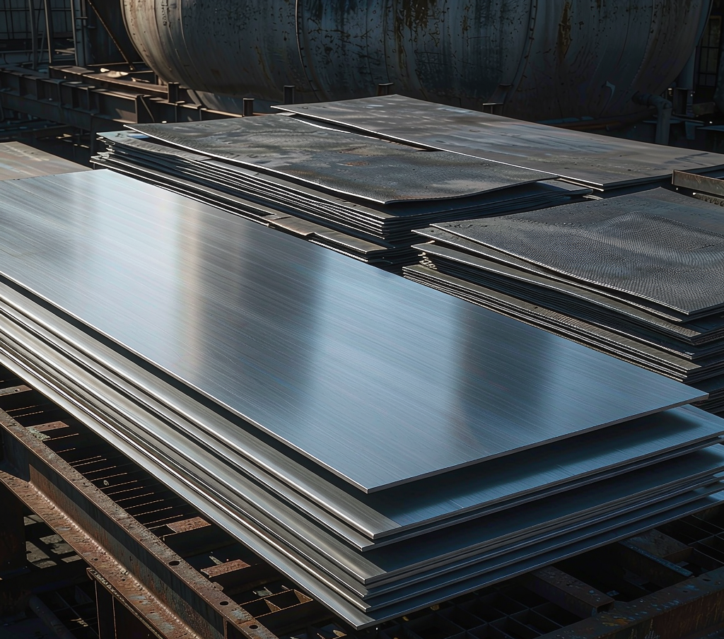 Stack of A516 pressure vessel steel plates