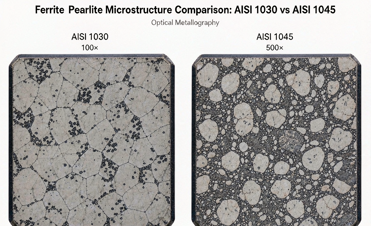 Microstructure of AISI 1030 and 1045 carbon steel