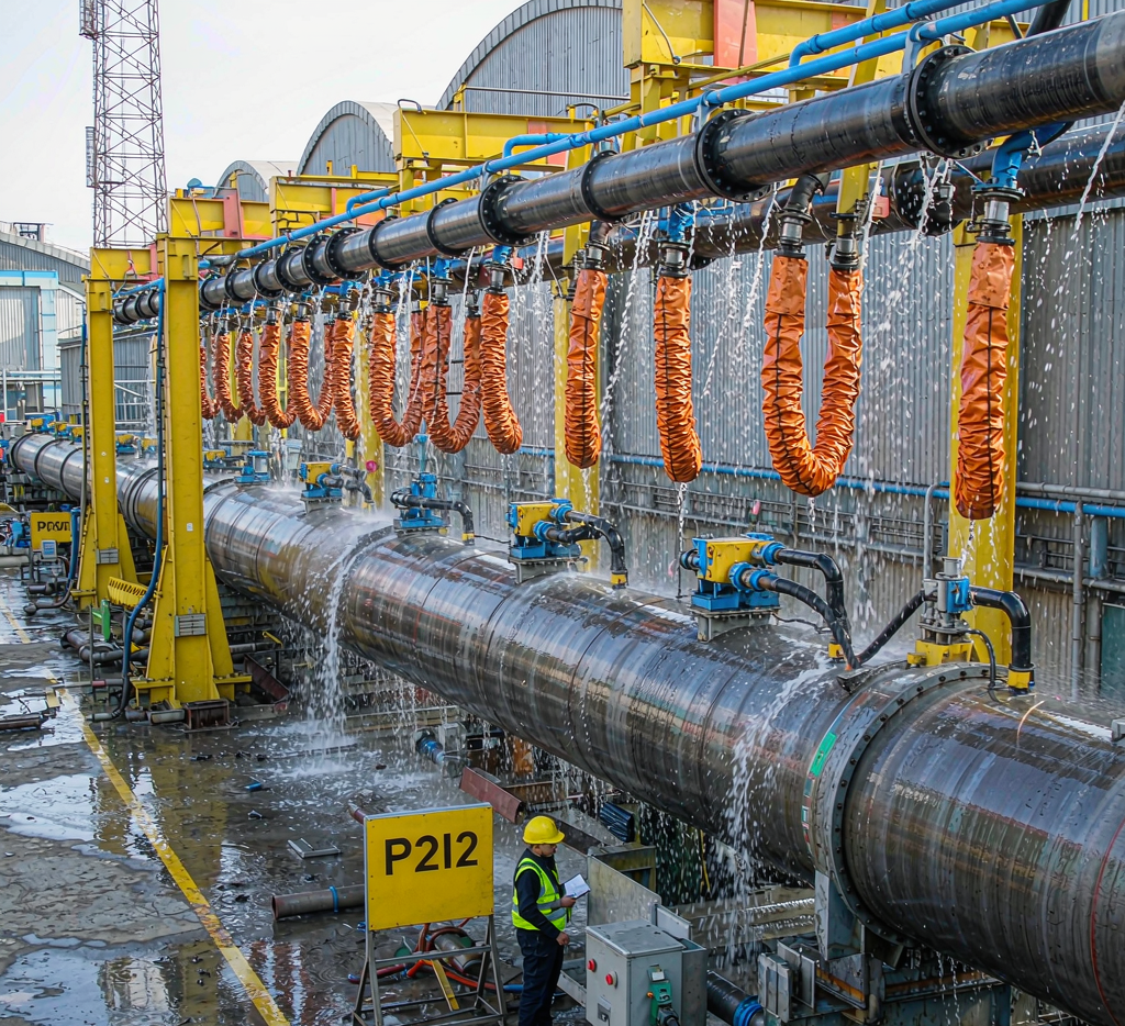 API 5L X52 pipe hydrostatic testing in factory