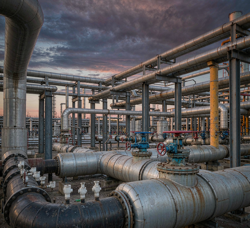Carbon steel process piping system in a refinery compliant with ASME B31.3