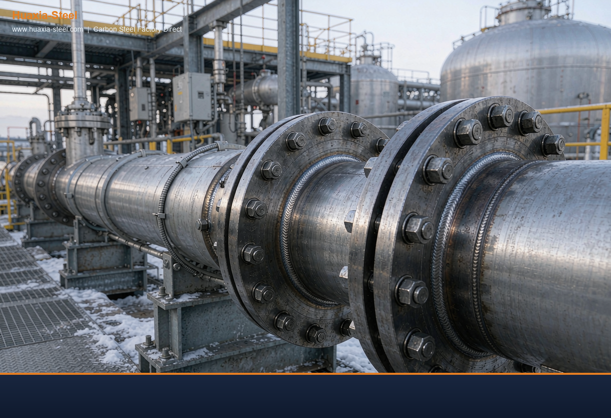 Welded low temperature piping with A350 LF6 flanges in arctic LNG service