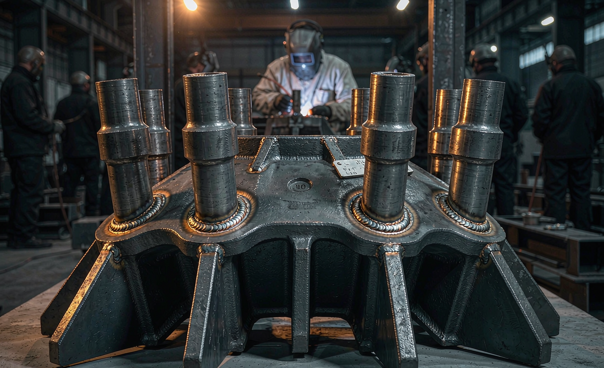 ASTM A36 round bar anchor bolts and welded structural fabrication