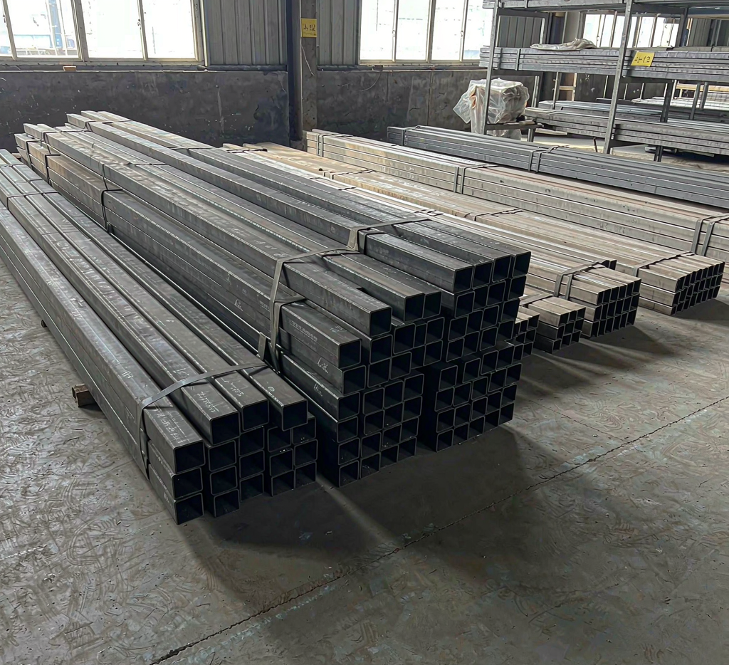 Bundled square and rectangular ASTM A500 carbon steel tubing