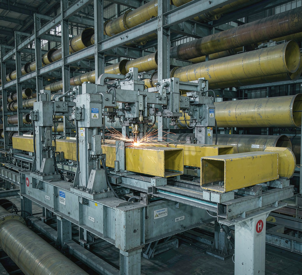 Welded structural hollow section manufacturing line