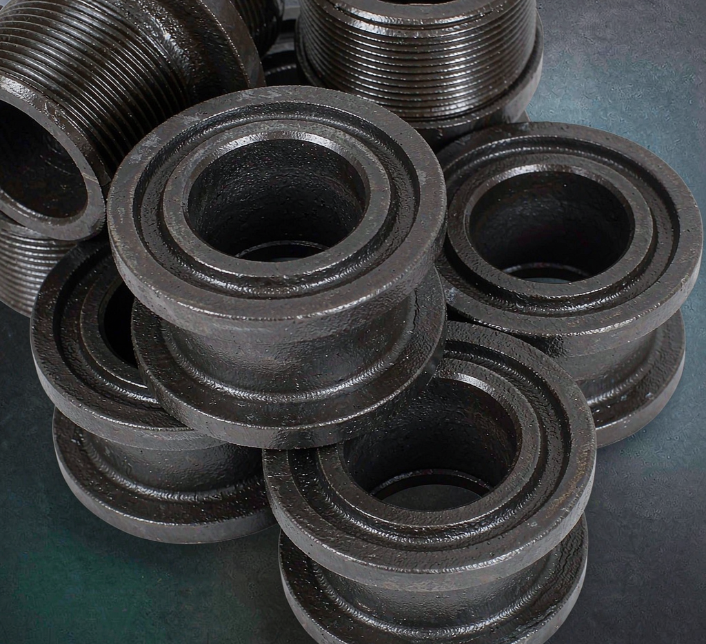 Carbon steel blind flanges stacked with machined faces