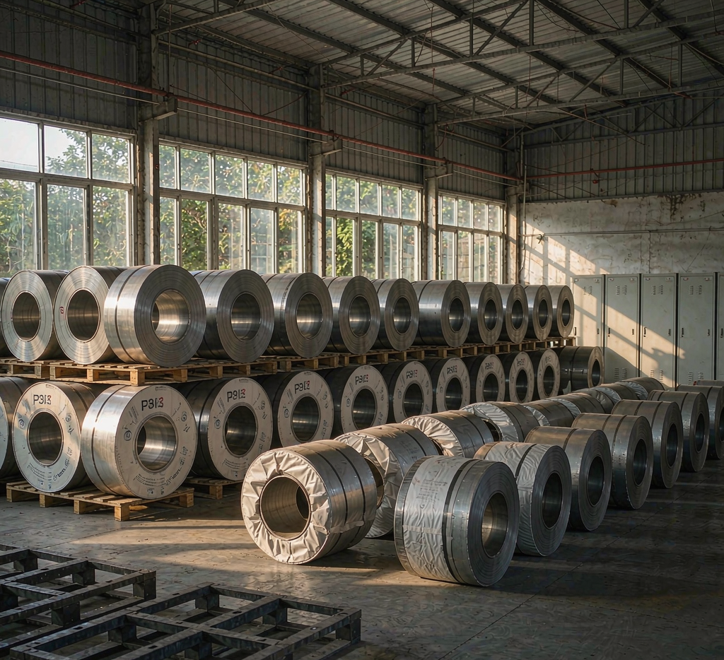 Cold rolled carbon steel coil wrapped for export