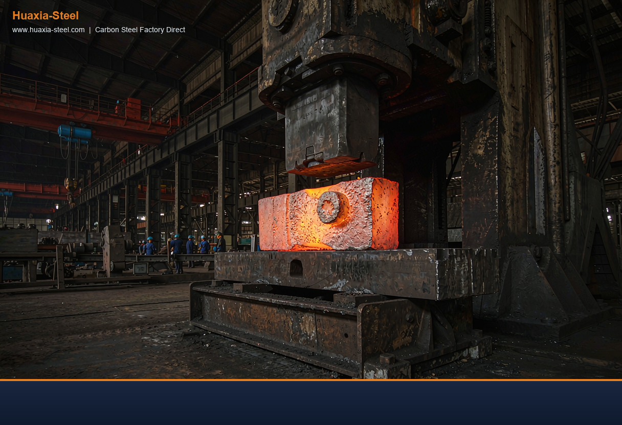 Carbon steel forging production open die forging press with red hot ingot