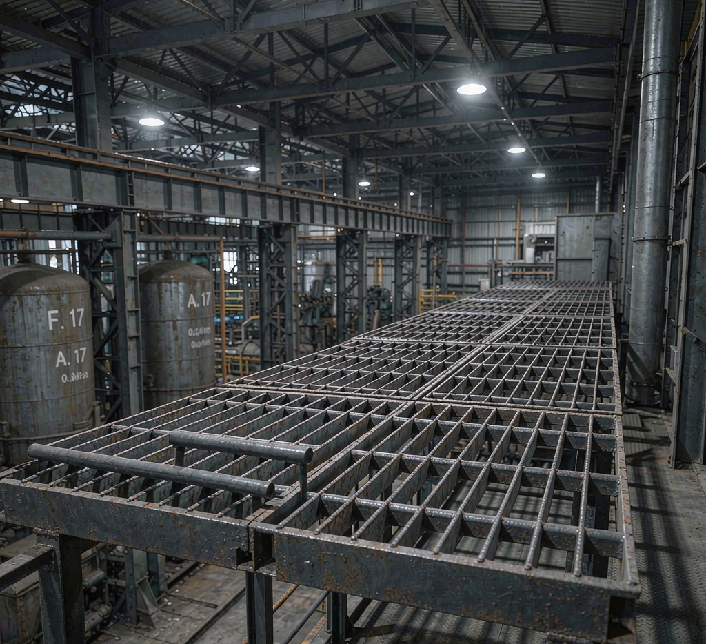 Carbon steel grating used as industrial walkway platform floor