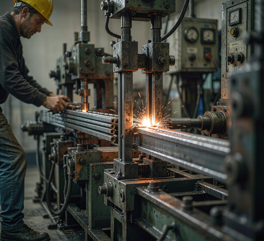 Automatic resistance welding line for carbon steel grating