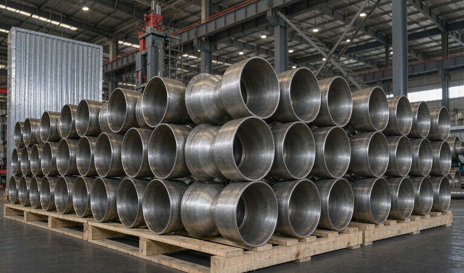 Carbon steel pipe fittings and flanges assembly