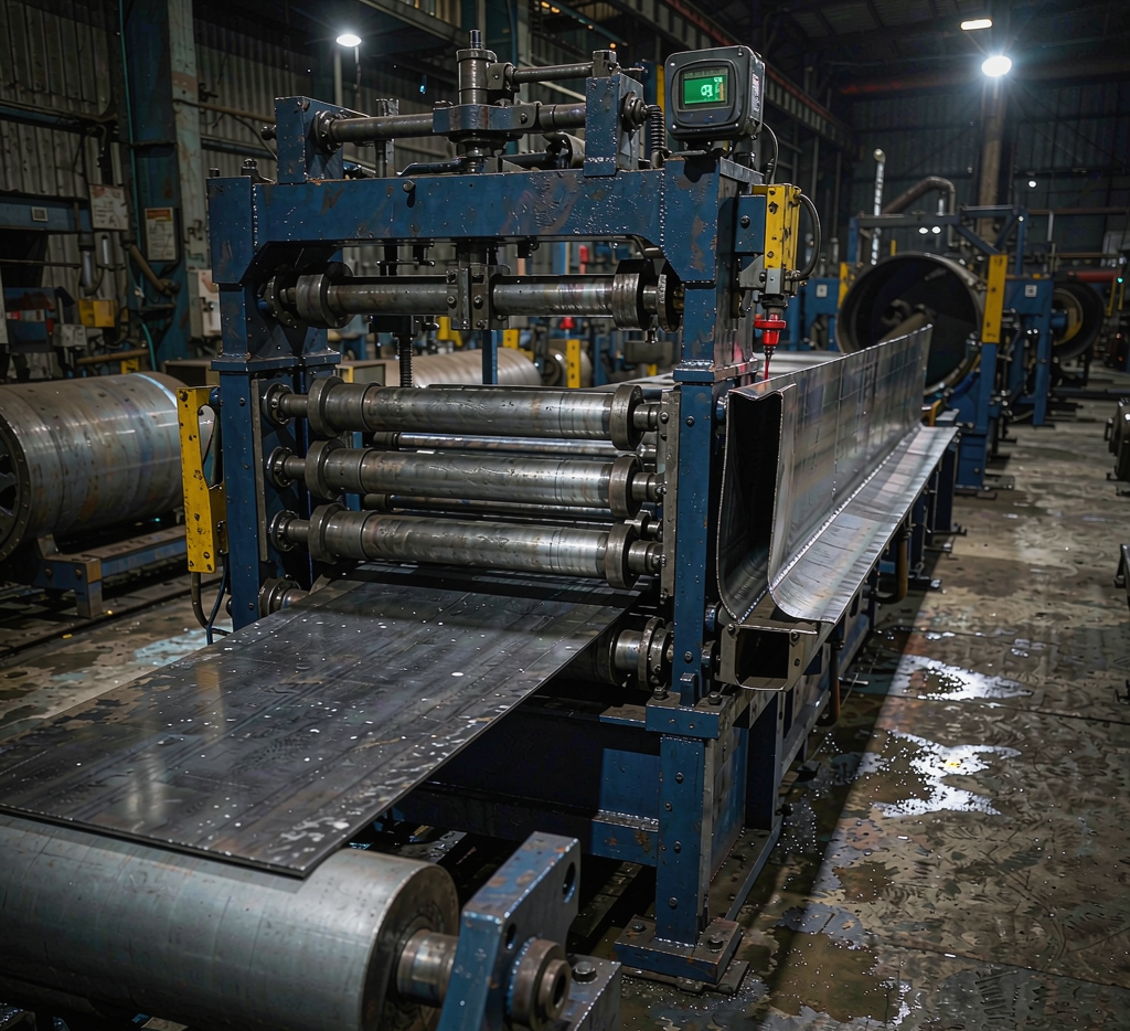 Carbon steel rectangular tube forming mill with welded seam