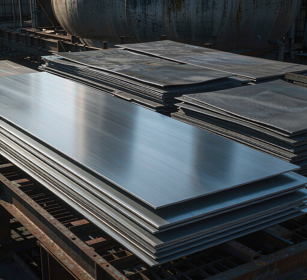 Carbon steel plates with heat number labels and MTC documents