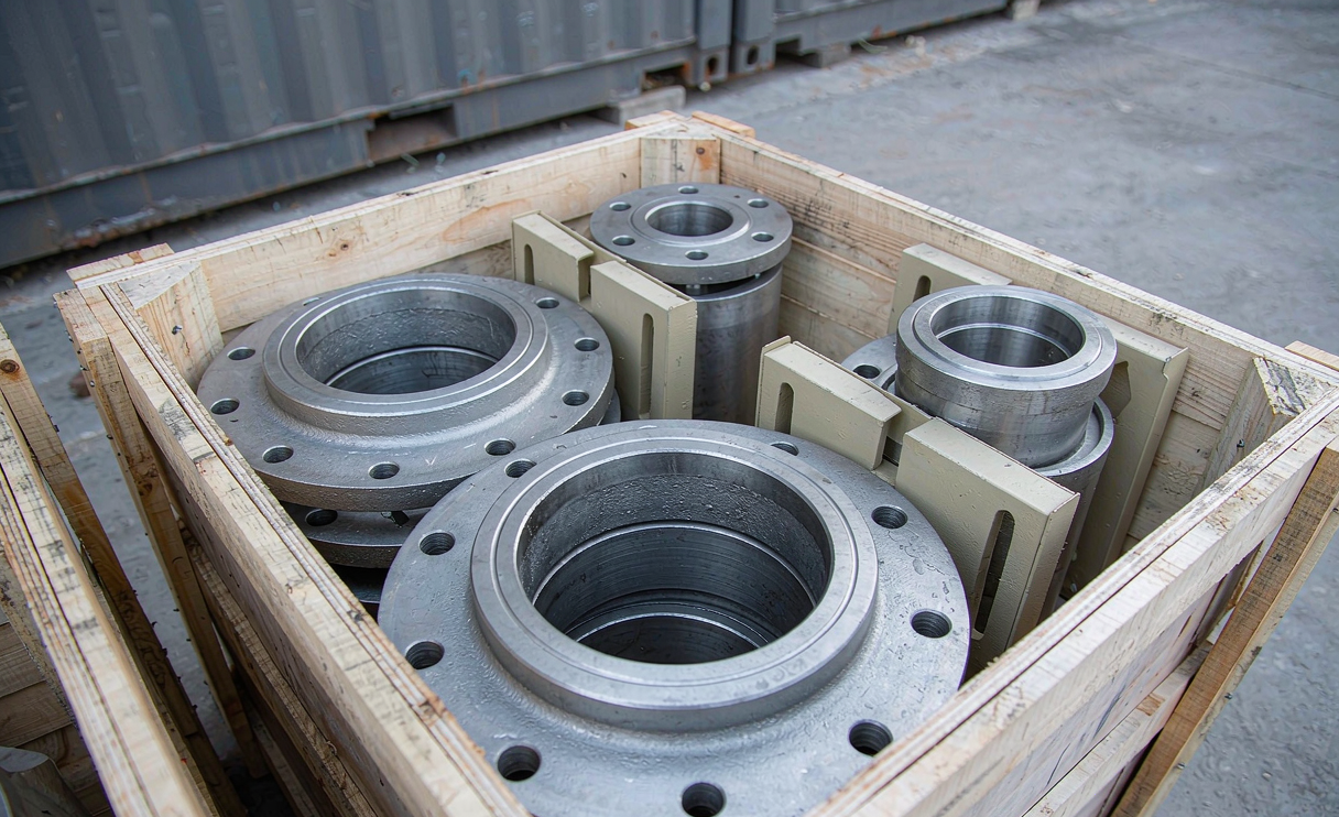 Carbon steel slip-on flanges export packaging wooden crates