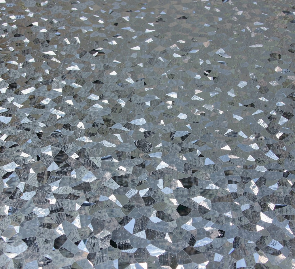 Close-up of galvanized carbon steel surface coating
