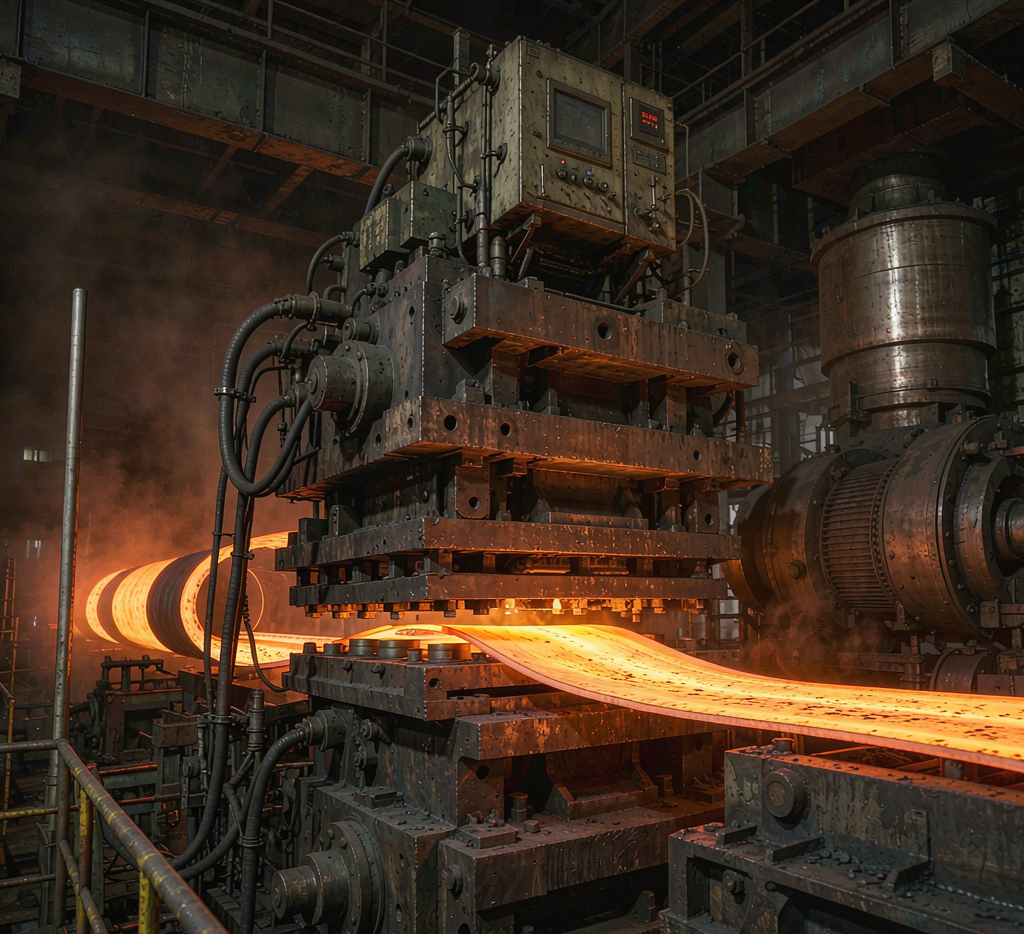 Hot rolling mill producing carbon steel coil