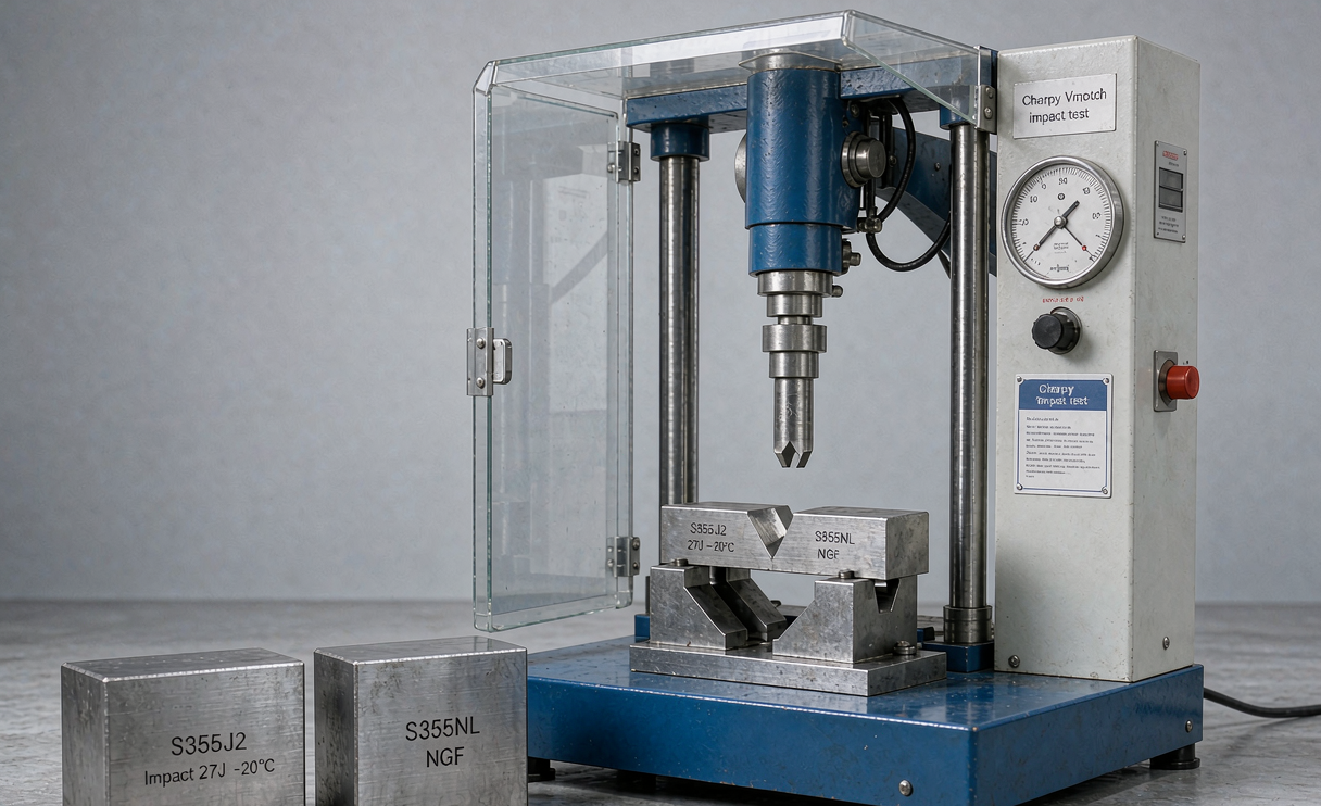 Charpy impact test for S355J2 and S355NL plate