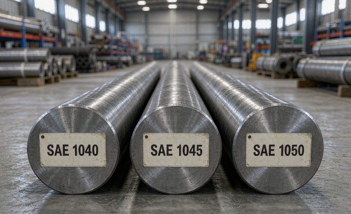 SAE 1040 1045 and 1050 carbon steel round bars comparison