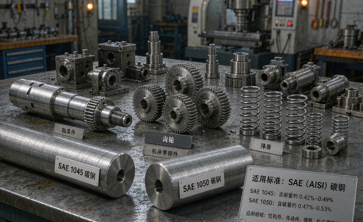 SAE 1040 1045 1050 carbon steel applications in machinery