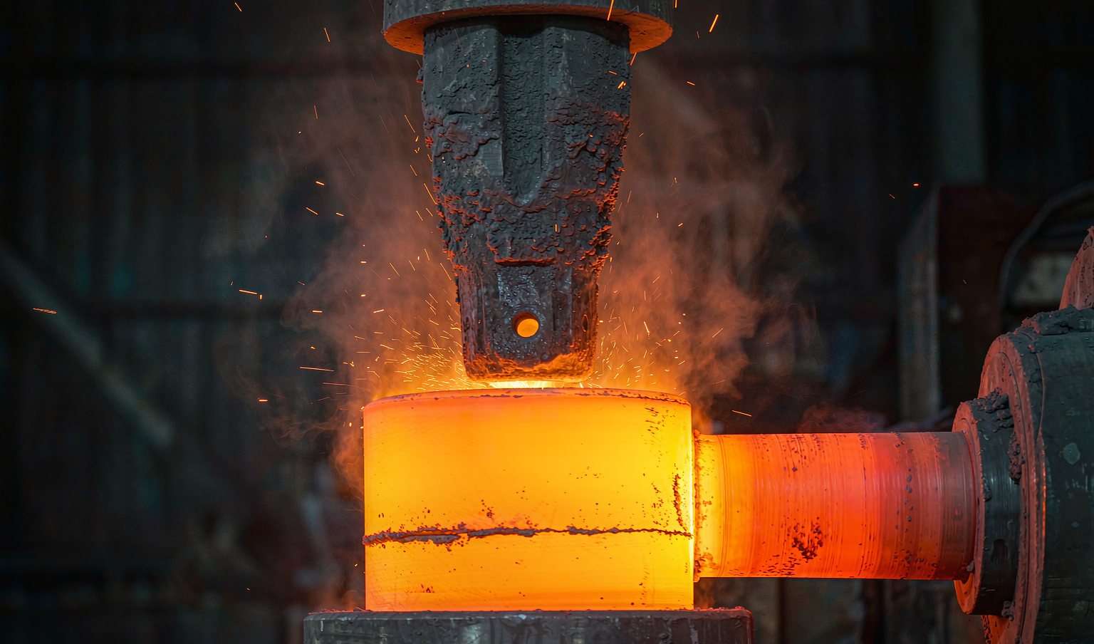 Hot piercing rotary mill producing seamless carbon steel tubes