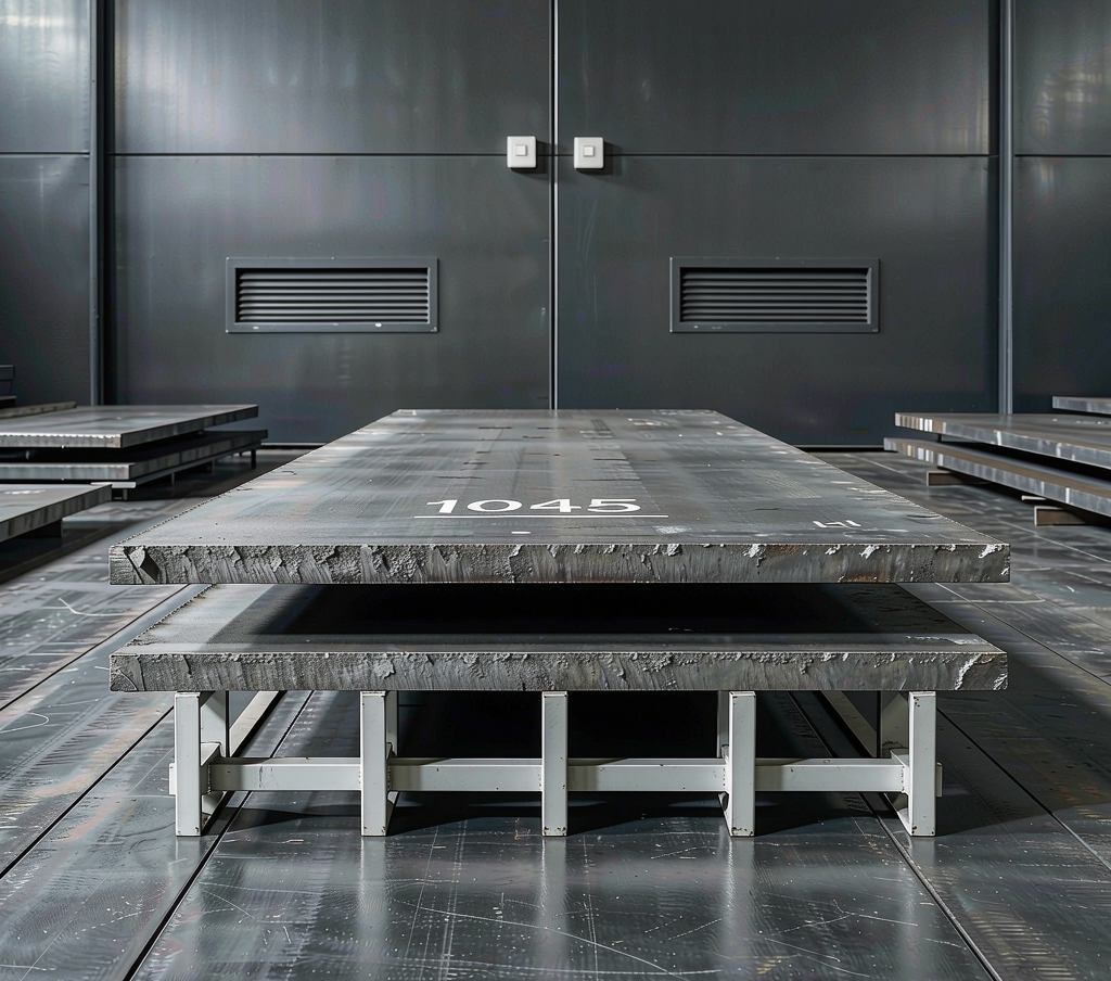 Machined alloy steel bar samples for mechanical testing